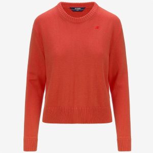 K-WAY Donna Maglia Domitine Cotton Cashmere Rossa Papavero